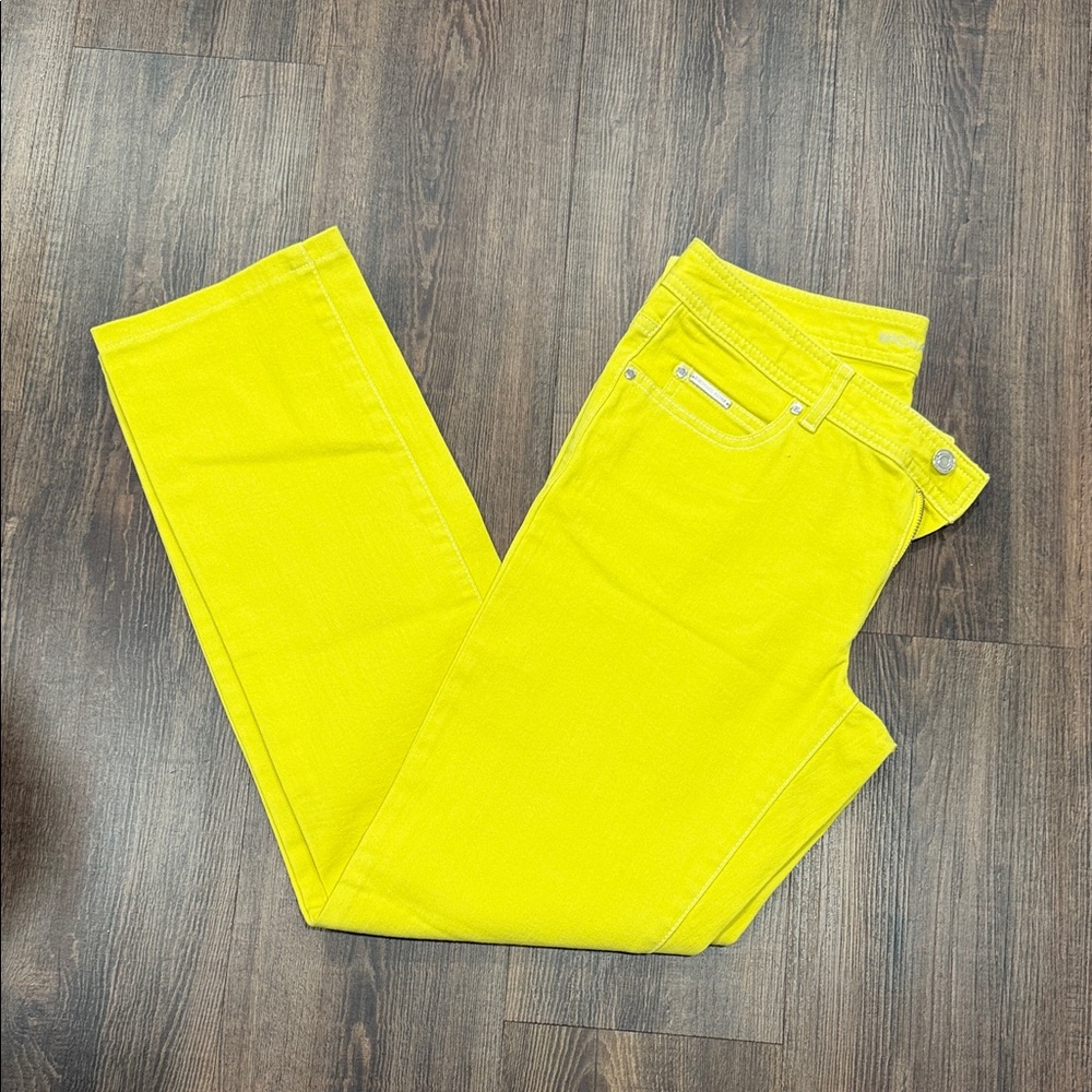 Michael Kors Bright Yellow Straight Leg Jeans
